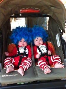 Thing 1 and Thing 2 baby costume idea 