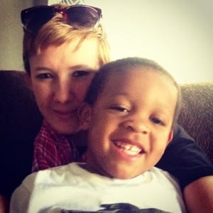 This is a picture I shared on-line of me and my son- we look happy, we are spending time together, yada yada. 