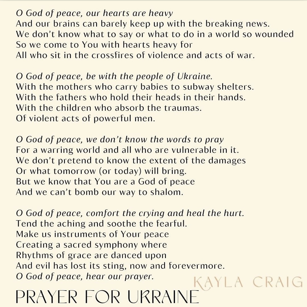 a prayer for Ukraine
