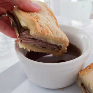A French Dip Sandwich with Dipping Sauce Recipe