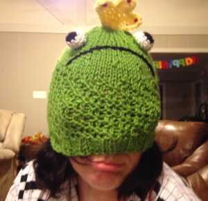  woman wearing hand-knit frog prince hat, Wobbling Toward Grace, Part 2 :: On Being Imperfect