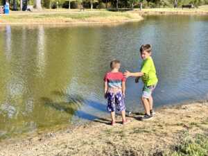 boys at the pond