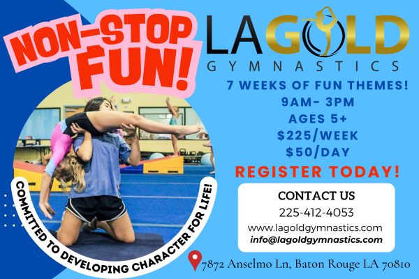 Committed to developing character for life!-2 Gymnastics Summer Camp in Baton Rouge
